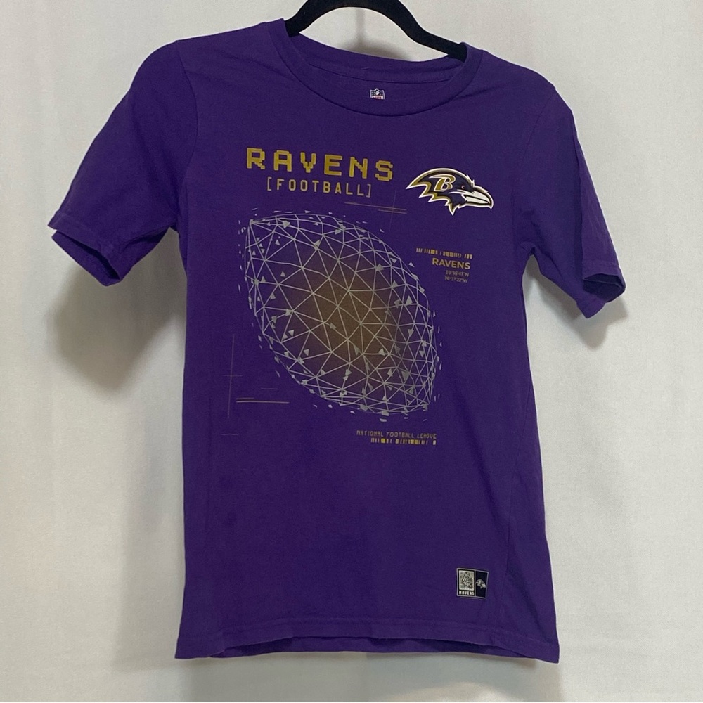 Baltimore Ravens NFL Youth Medium 10/12 T-shirt Latitude Longitude Purple READ
